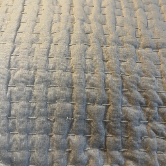 NEW! Pottery Barn Pick-Stitch Handcrafted Linen Cotton Euro Sham w/down insert - Picture 3 of 6